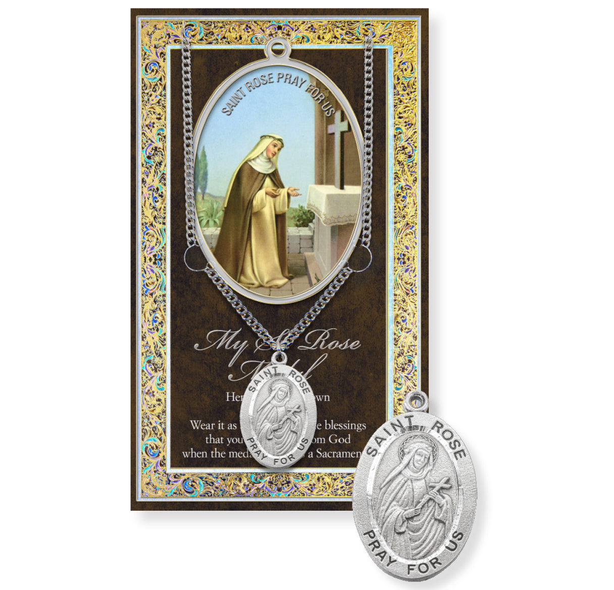 Saint Rose Biography Pamphlet and Patron Saint Medal