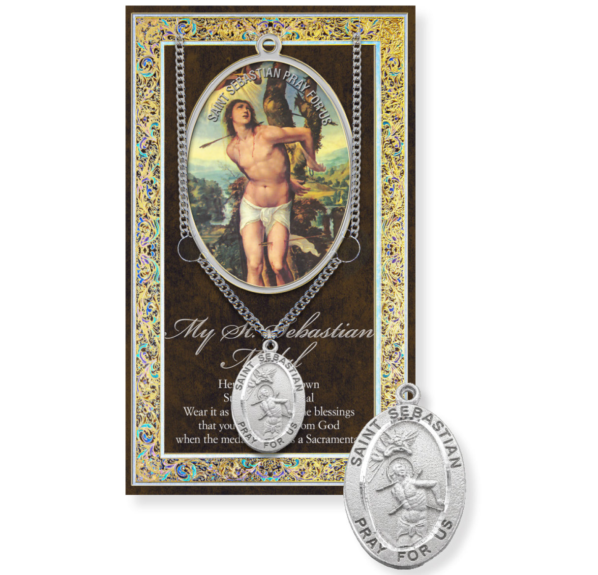 Saint Sebastian Biography Pamphlet and Patron Saint Medal