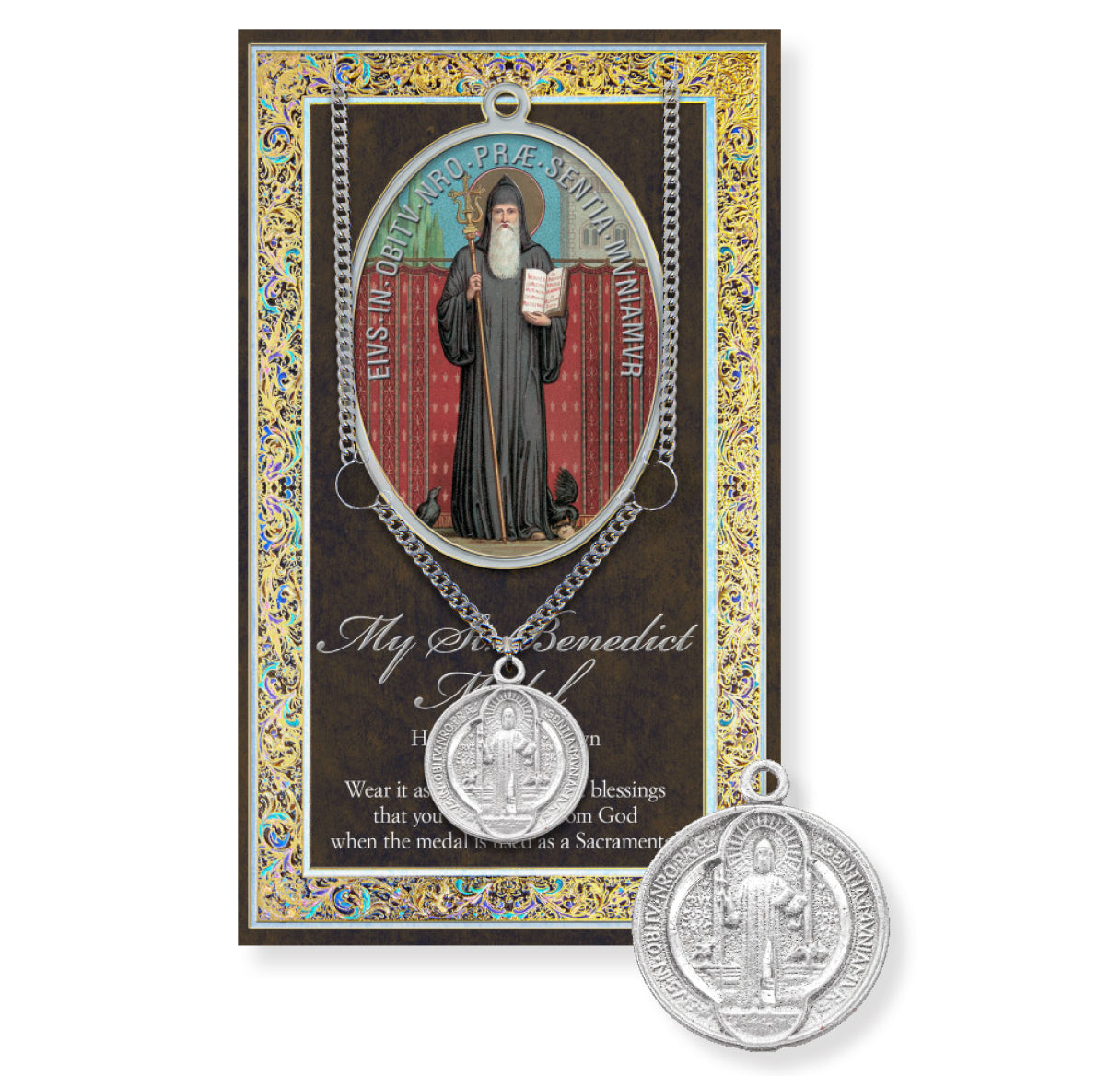 Saint Benedict Biography Pamphlet and Patron Saint Medal