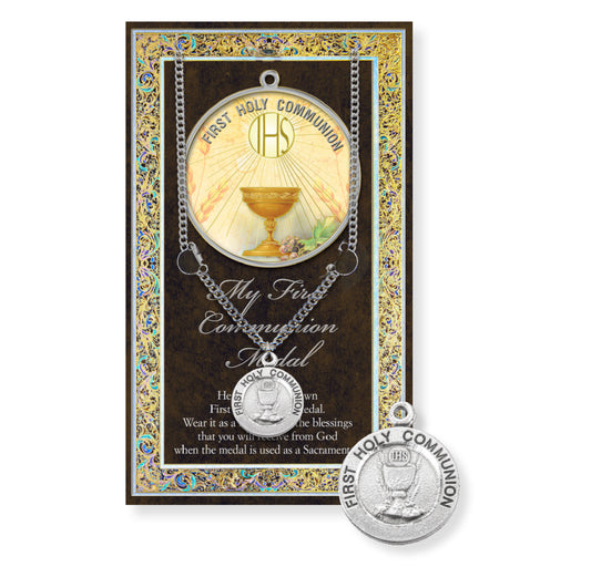 First Communion Biography Pamphlet and Medal