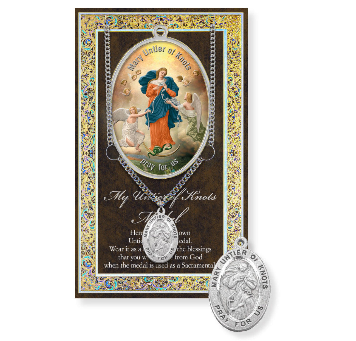 Our Lady Untier of Knots Biography Pamphlet and Patron Saint Medal