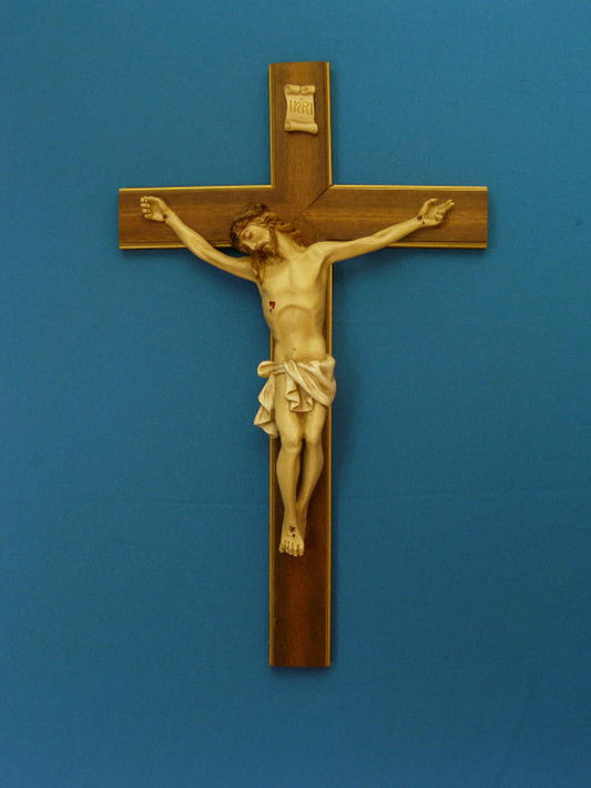 Italian Alabaster Crucifix 20"