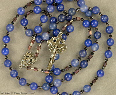 Blue Agate Rosary Circle Of Lilies