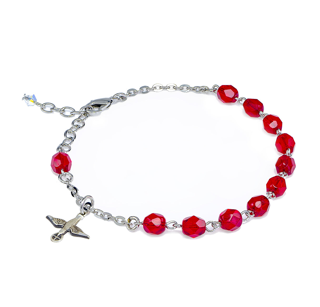 Red Bead Rosary Bracelet