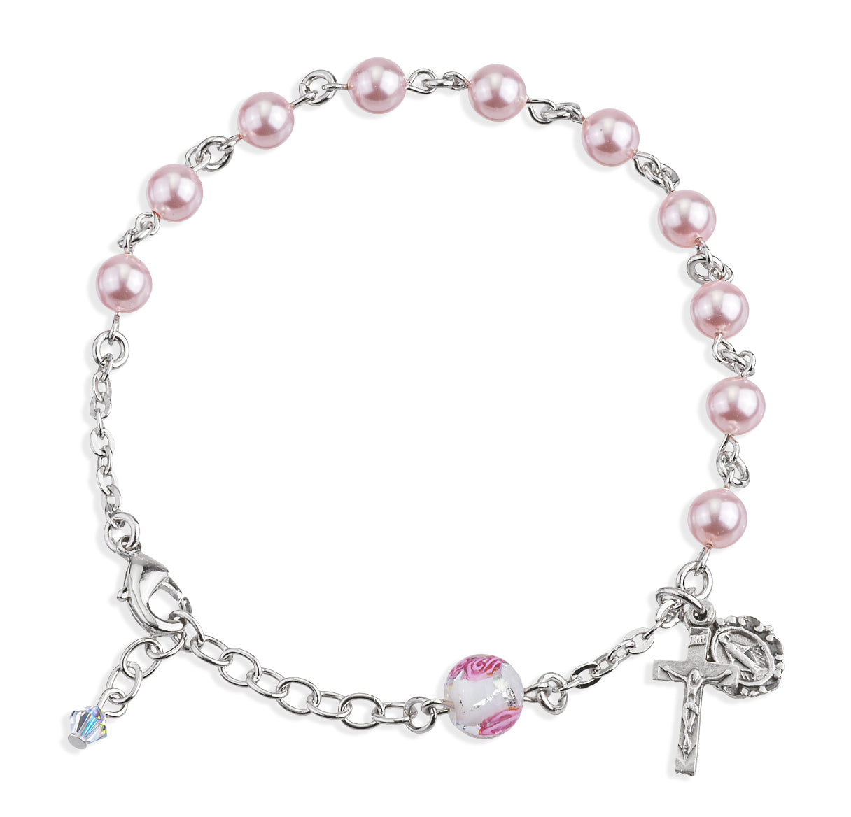 Imitation Pearl Crystal Rosary Bracelet Created with 6mm Tanzanite Swarovski imitation Pearl Beads by HMH