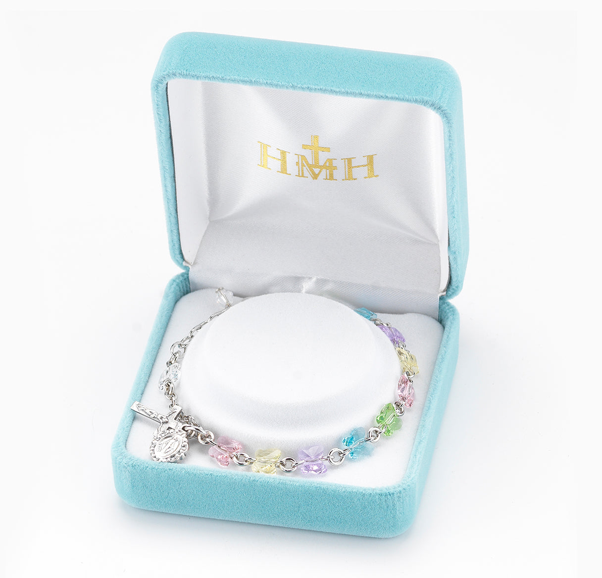 Butterfly Crystal Rosary Bracelet Created with 6mm Swarovski Crystal Multi-Colored Butterfly Beads by HMH