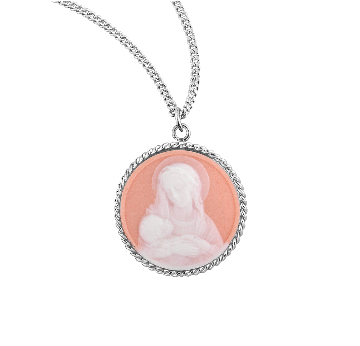 Rose Madonna and Child Cameo Medal