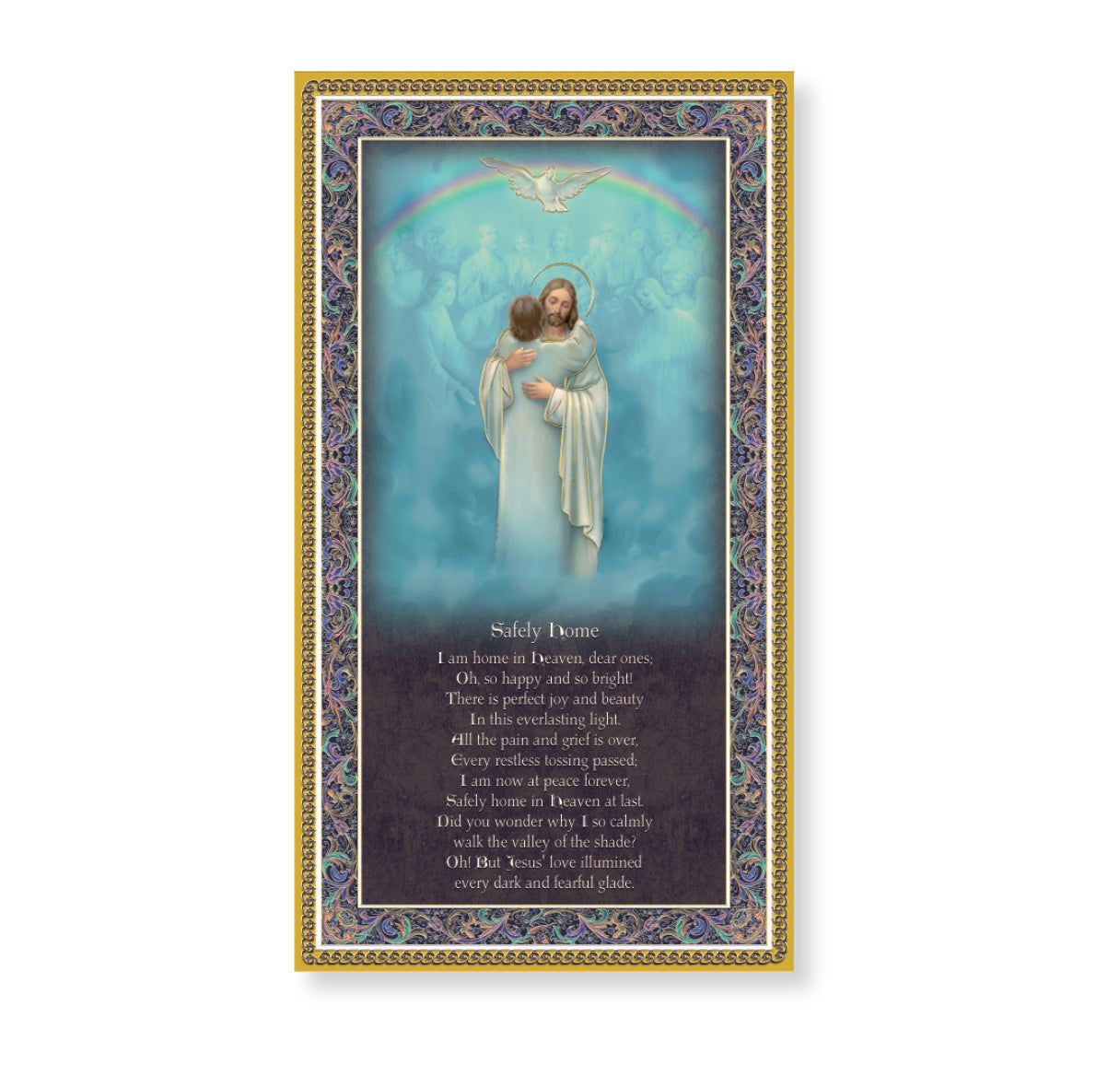 Safely Home - Jesus Welcoming Home Gold Foil Wood Plaque