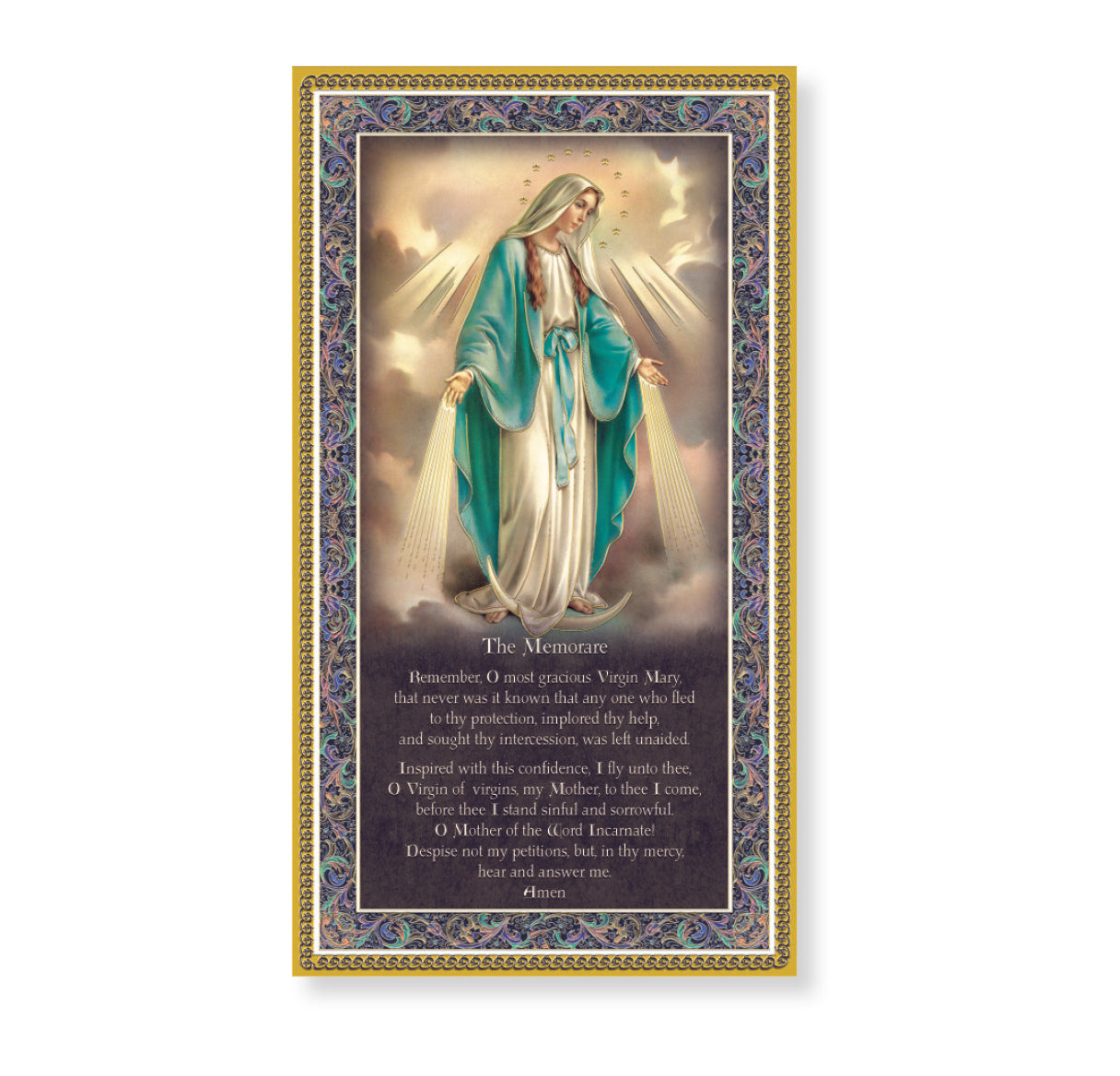 Our Lady of Grace Gold Foil Wood Plaque