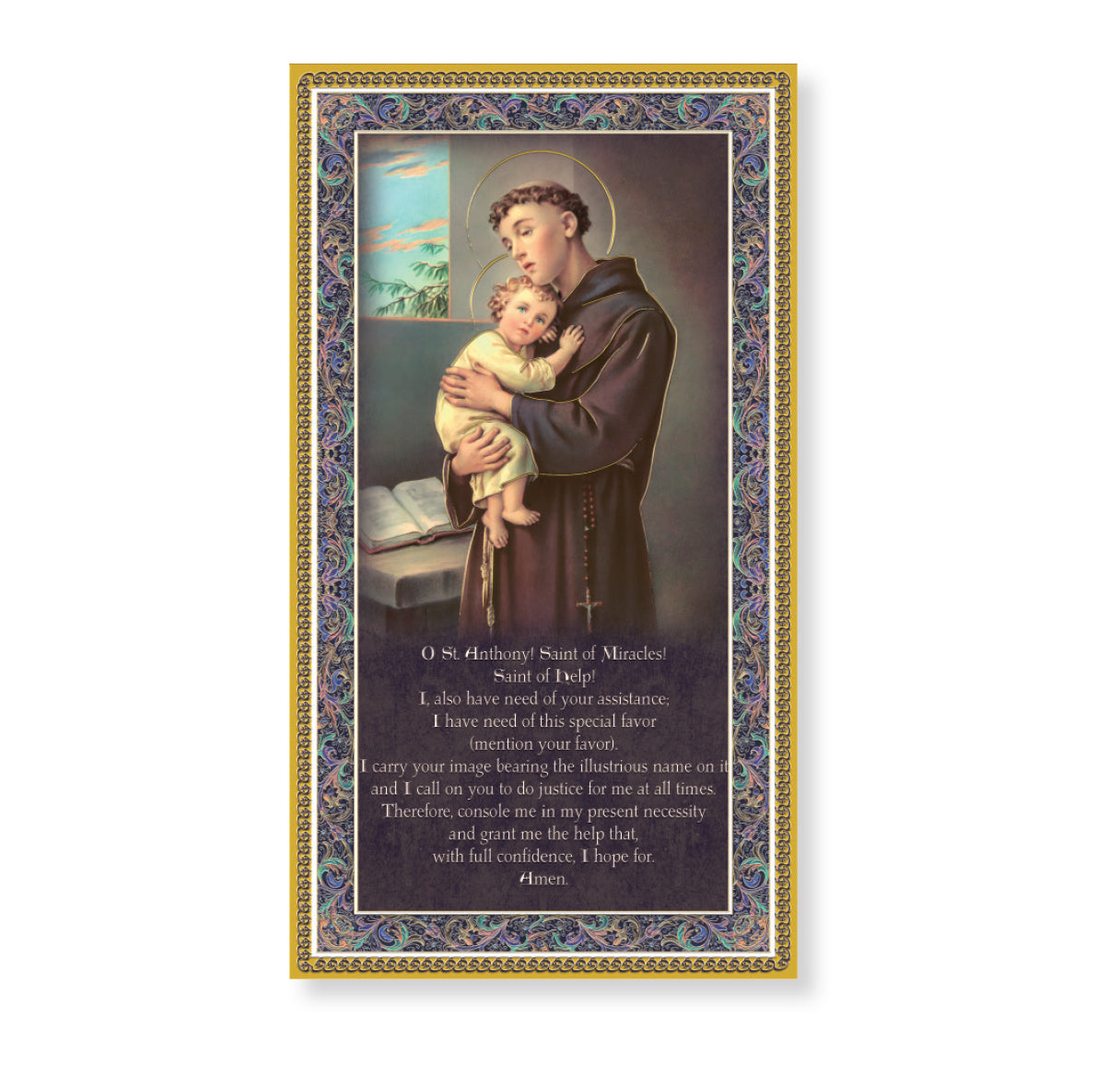 St. Anthony Gold Foil Wood Plaque