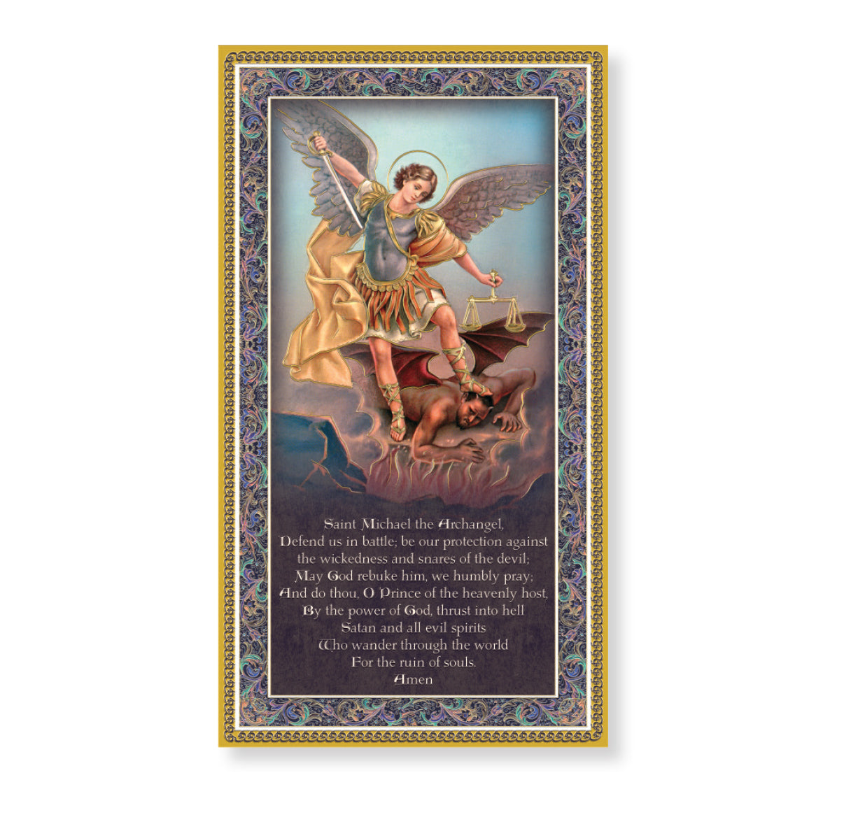 St. Michael Gold Foil Wood Plaque