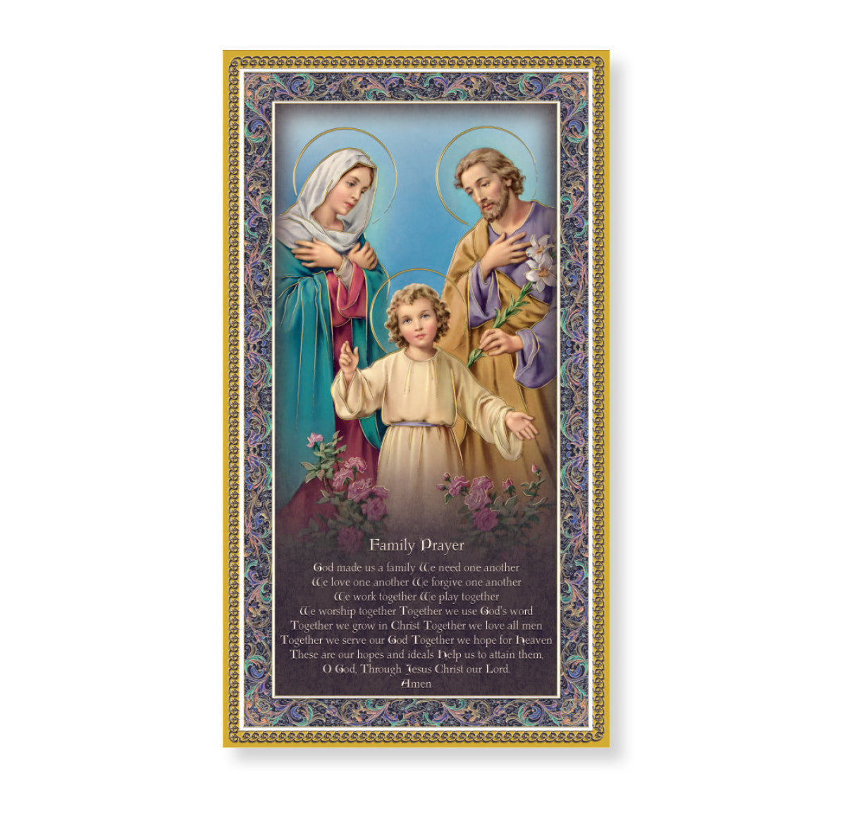 Holy Family Gold Foil Wood Plaque