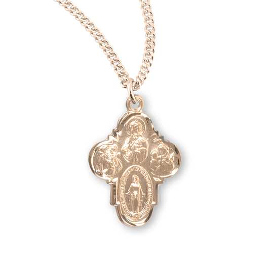 Gold Over Sterling Silver Four-Way Medal