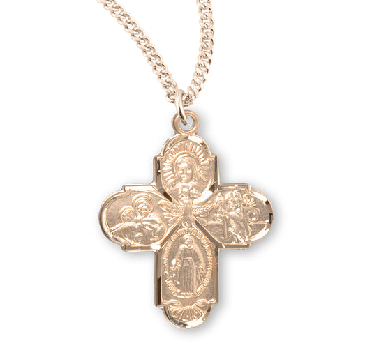 Gold Over Sterling Silver Four-Way Medal
