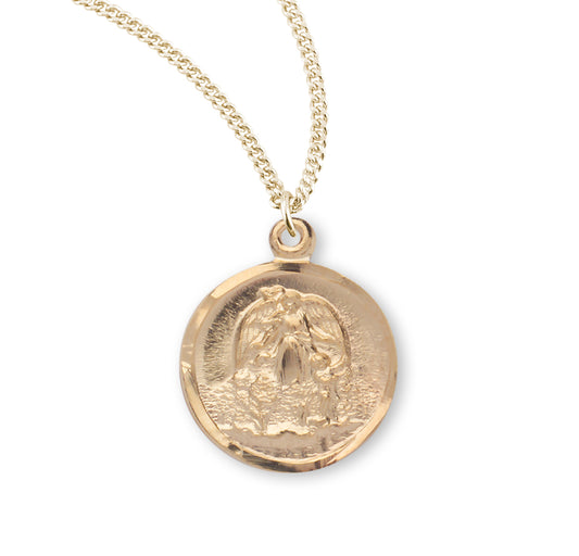 Gold Over Sterling Silver Guardian Angel Medal