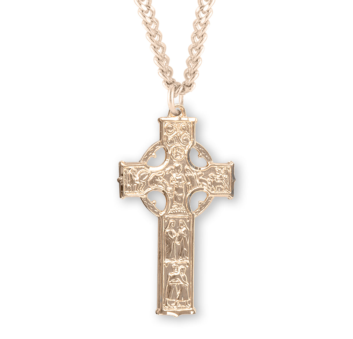 Gold Over Sterling Silver Irish Celtic Cross