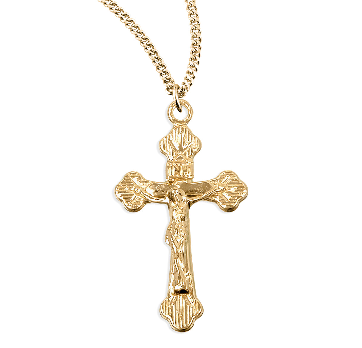 Flare Tipped Gold Over Sterling Silver Crucifix