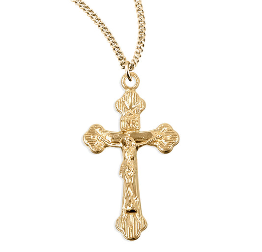 Flare Tipped Gold Over Sterling Silver Crucifix