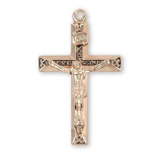 Gold Over Sterling Silver High Polished Crucifix