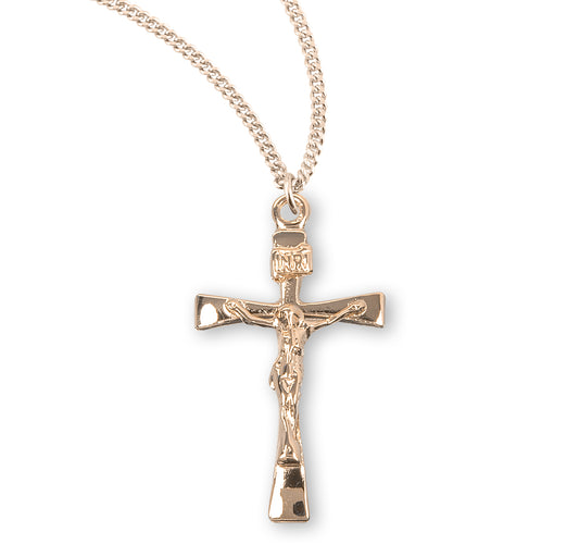 Gold Over Sterling Silver Narrow Crucifix