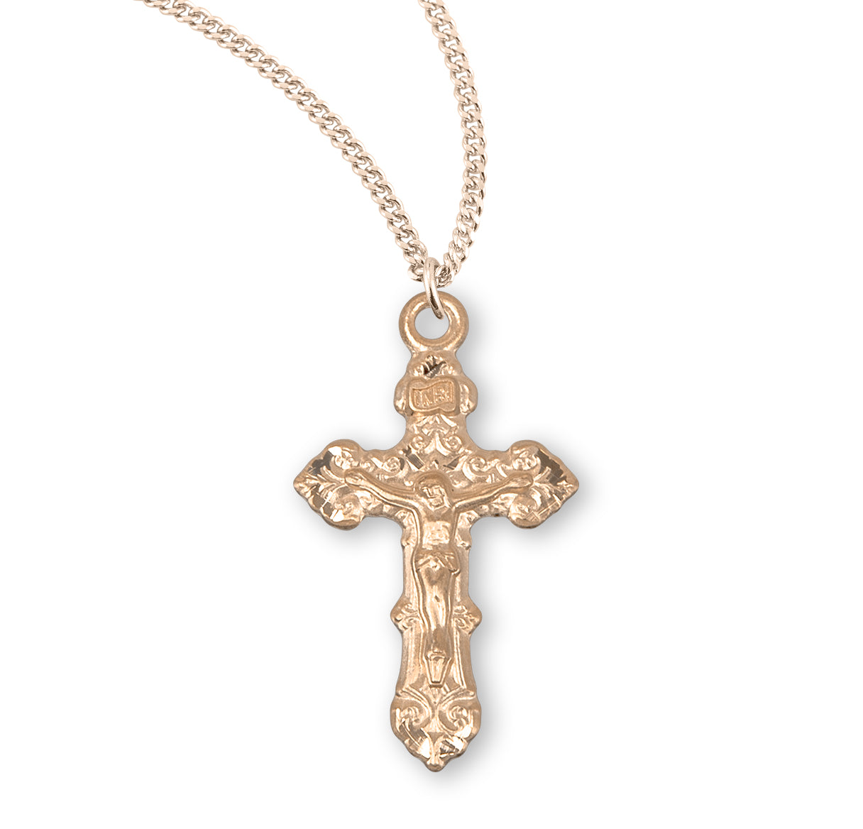 Gold Over Sterling Silver Fancy Filigree Crucifix