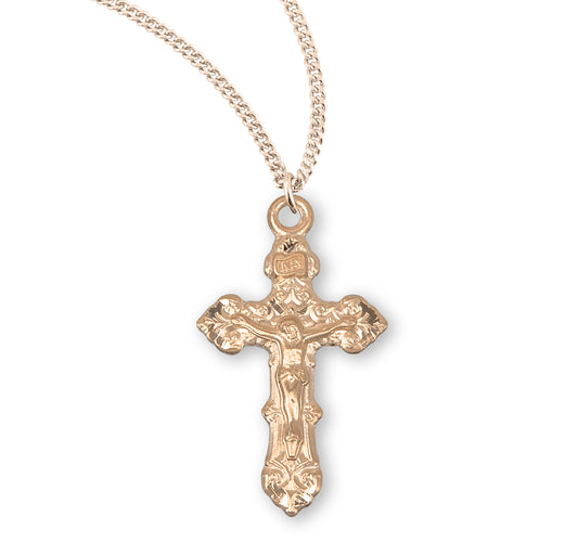 Gold Over Sterling Silver Fancy Filigree Crucifix