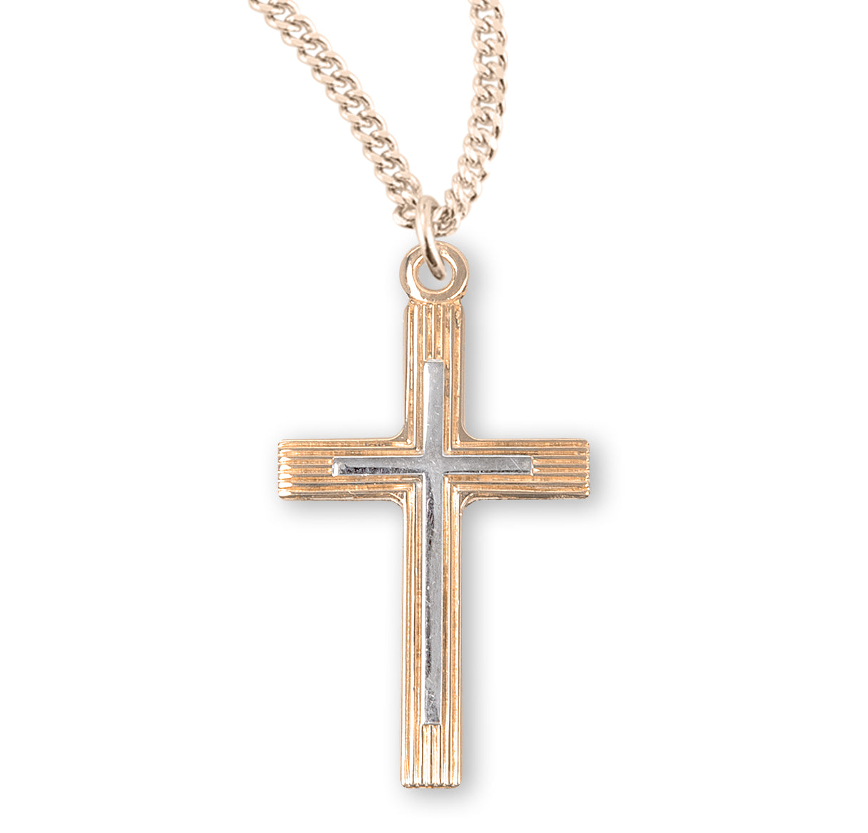 Two-Tone Gold Over Sterling Silver Cross