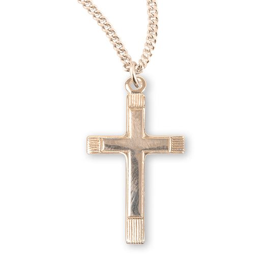 Fancy Gold Over Sterling Silver Cross