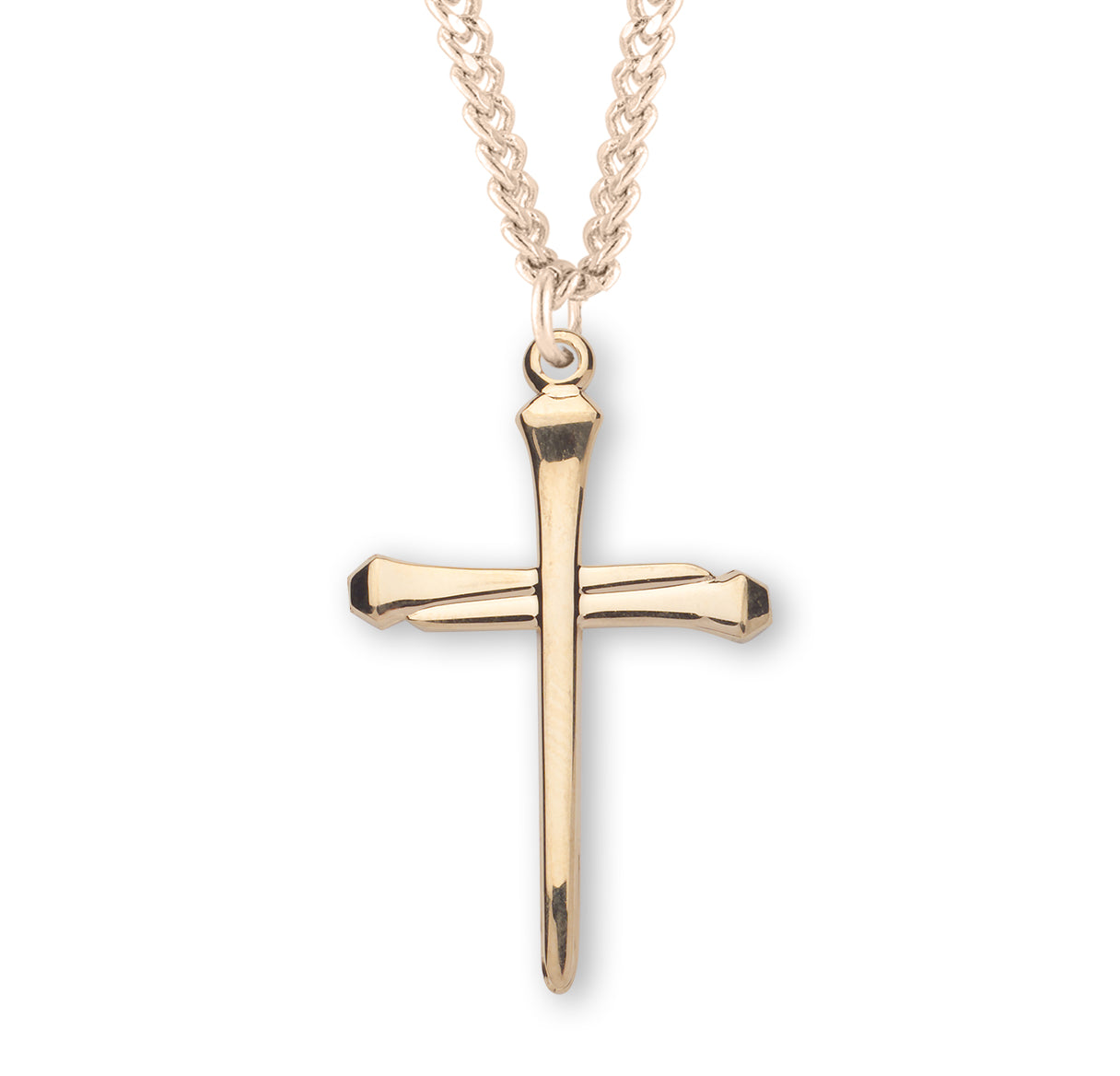 Nail Cross Gold Over Sterling Silver