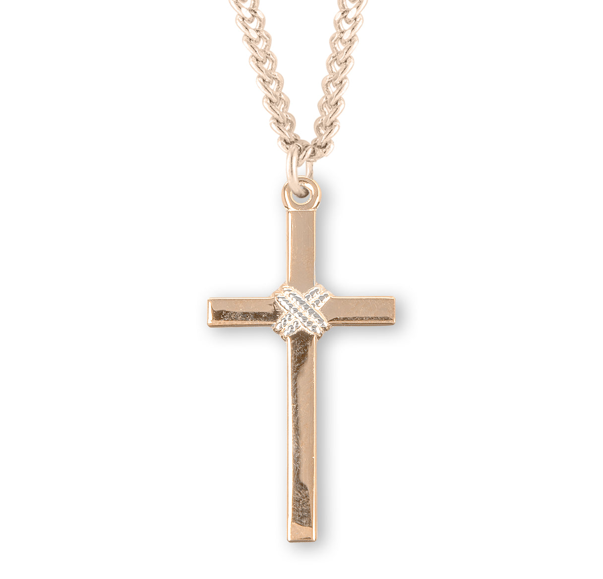 Two-Tone Gold Over Sterling Silver Cross