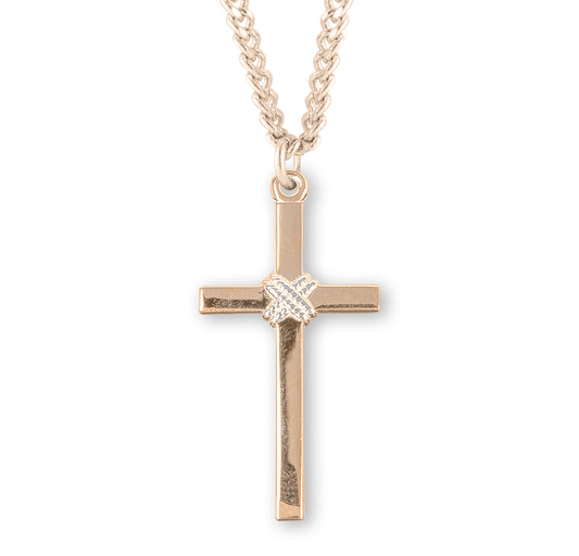 Two-Tone Gold Over Sterling Silver Cross