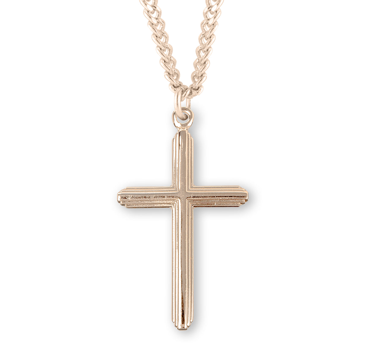 Gold Over Sterling Silver Inlay Cross