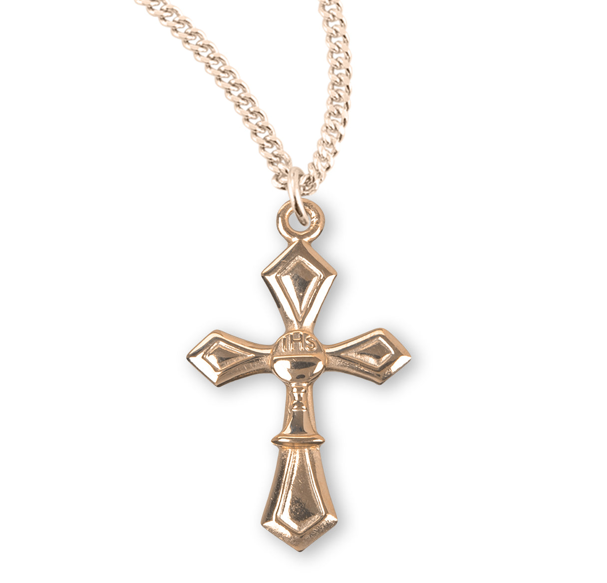 Gold Over Sterling Silver Cross with Chalice