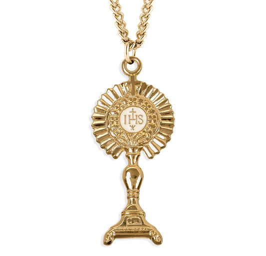 Gold Over Sterling Silver Monstrance Pendant