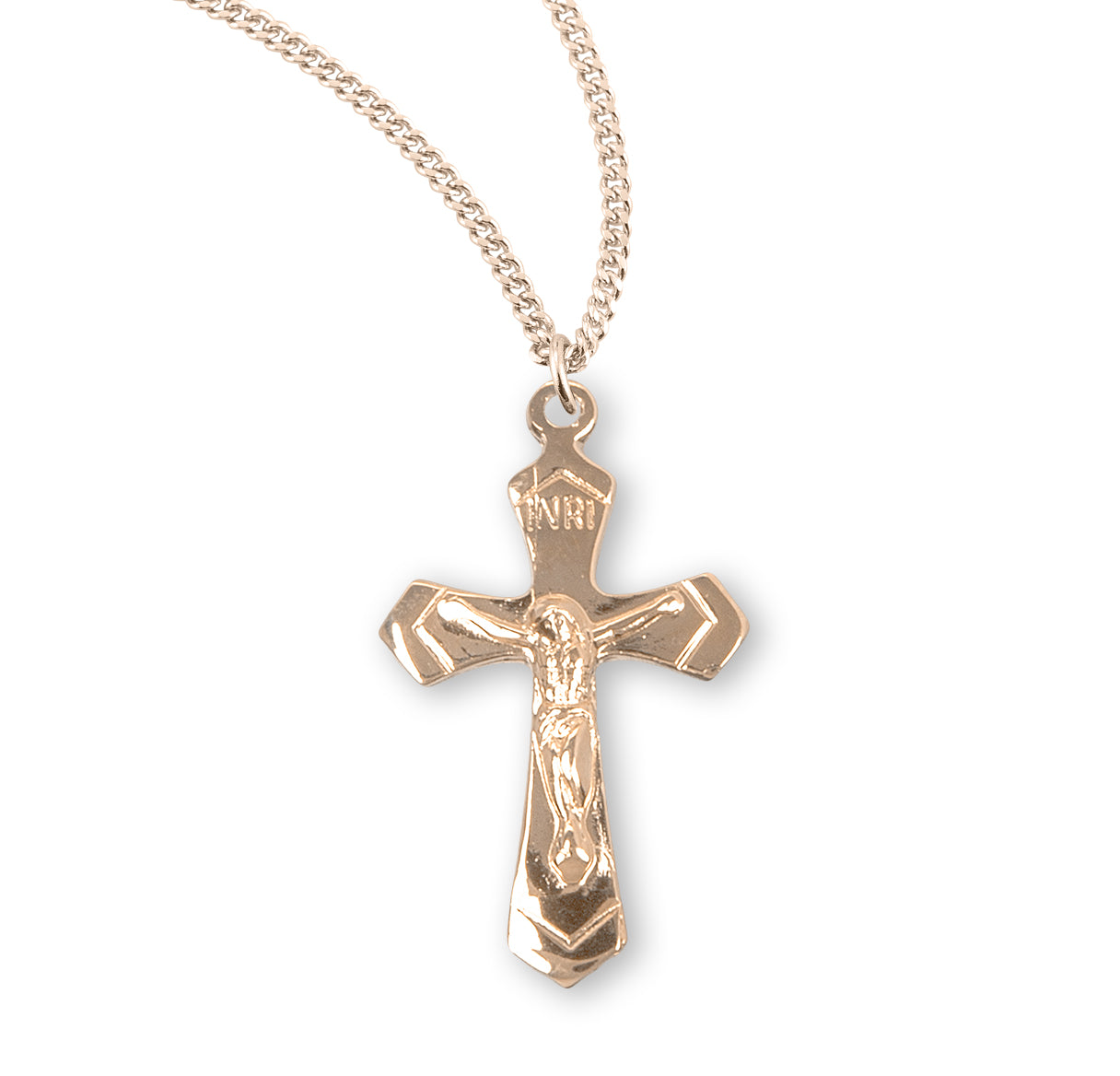 Gold Over Sterling Silver High Polished Crucifix