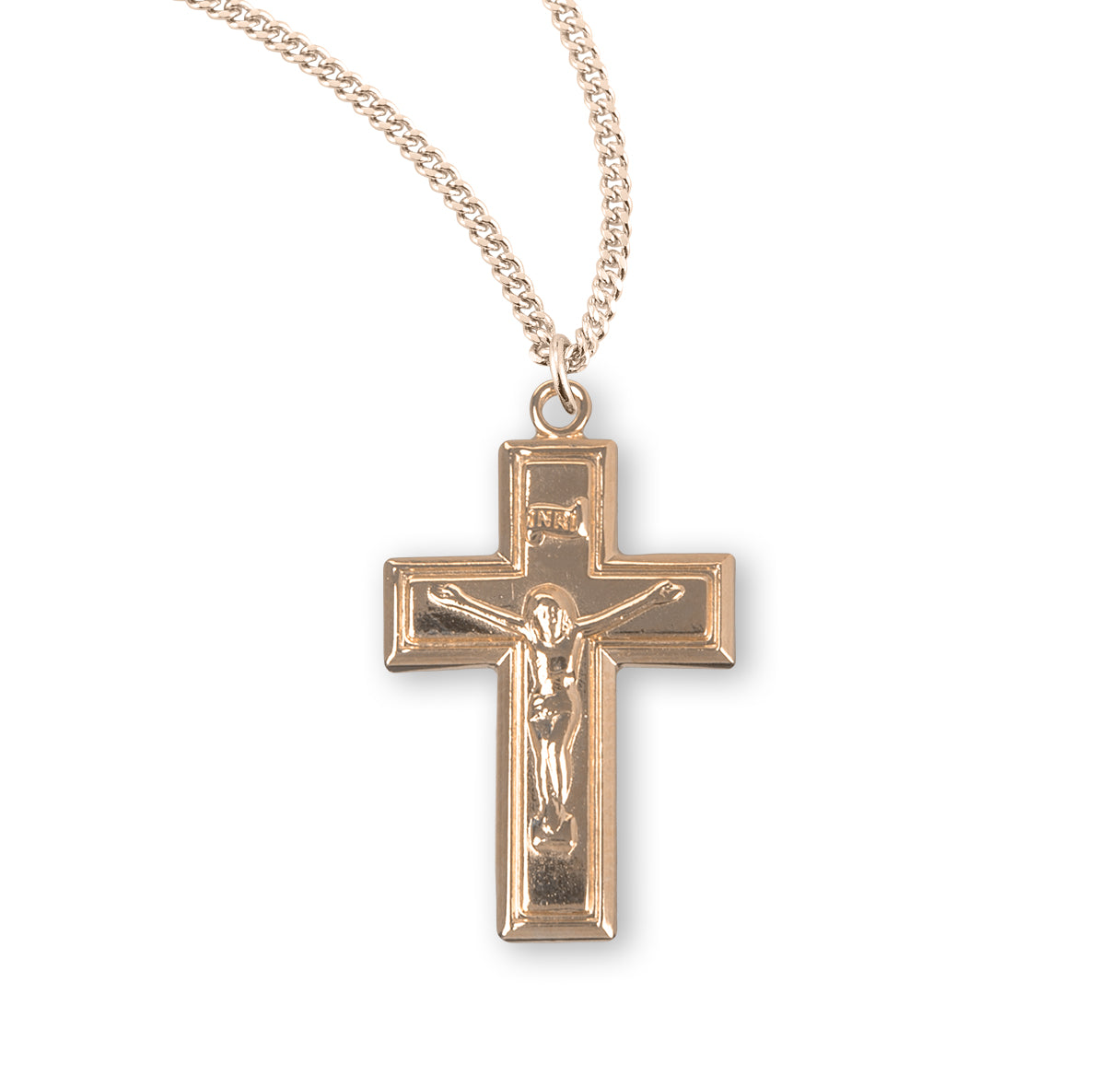 Gold Over Sterling Silver High Polished Crucifix