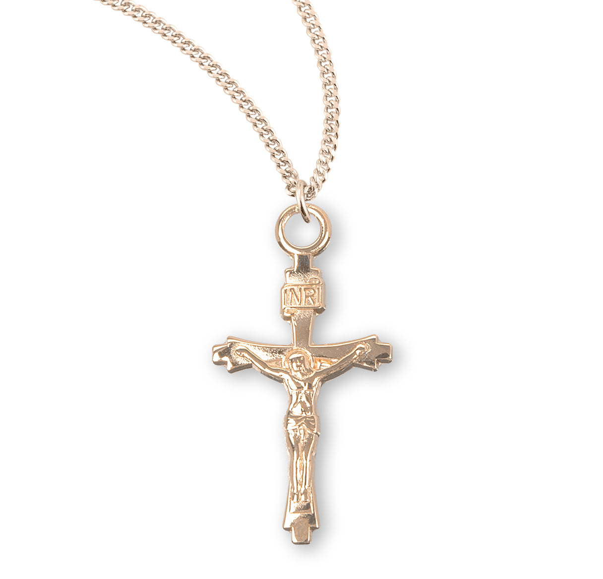 Flare Tipped Gold Over Sterling Silver Crucifix