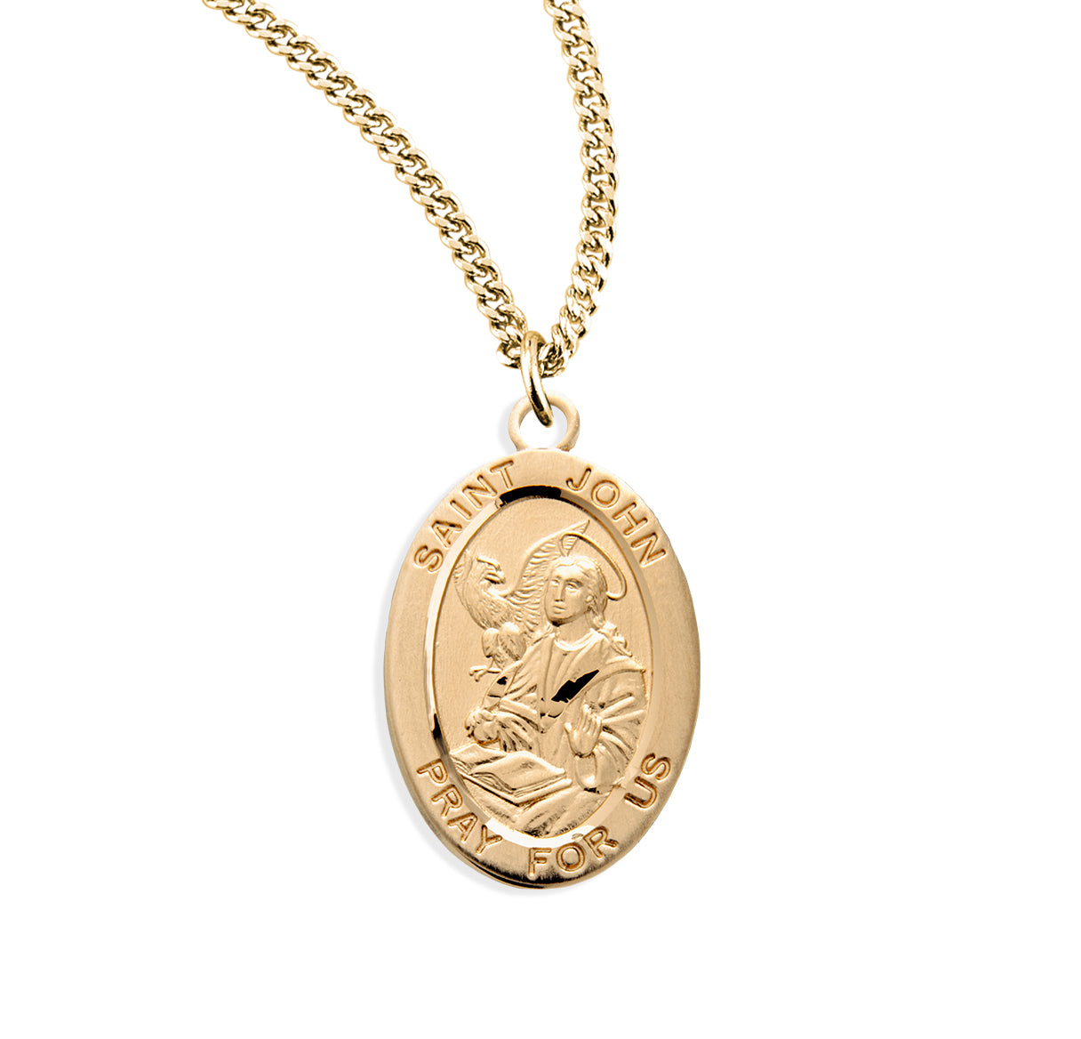 Patron Saint John the EvAngelist Oval Sterling Silver Medal