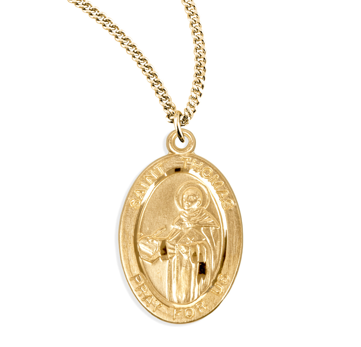 Patron Saint Thomas Oval Gold Over Sterling Silver Medal