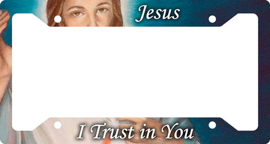 Divine Mercy License Plate Frame Jesus I Trust