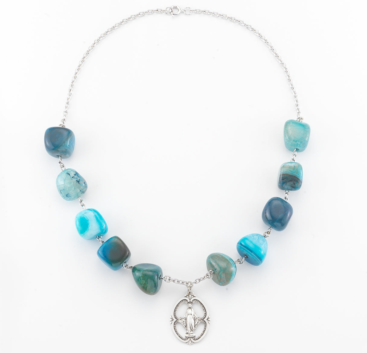 Blue Agate Stone Necklace