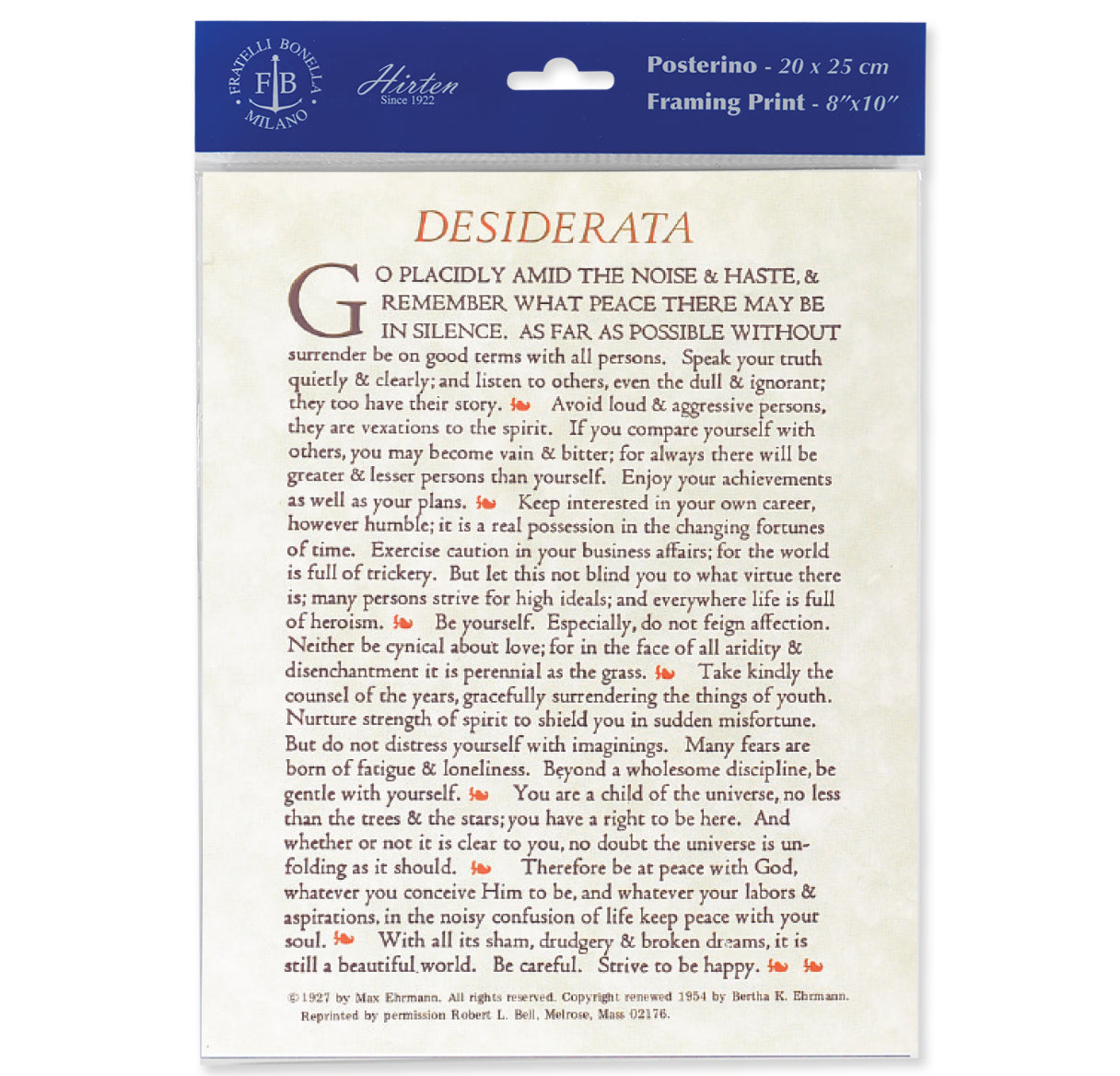 Desiderata Print (Pack of 3)