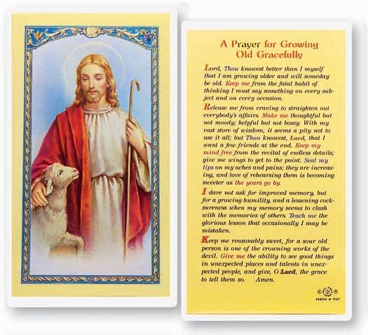 Prayer for the Growing Old with Grace Holy Card