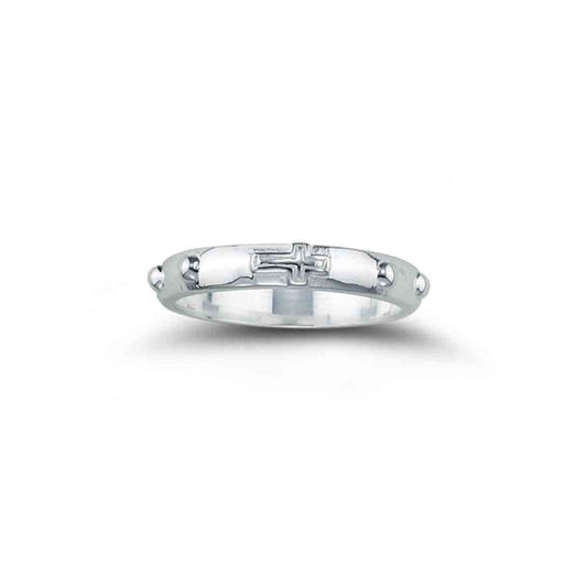 Sterling Silver Rosary Ring Size 6