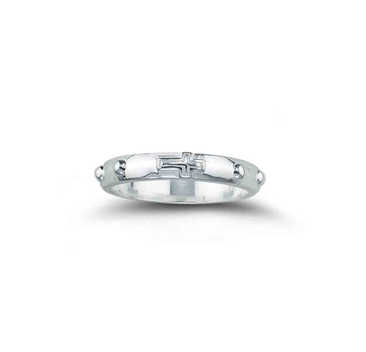 Sterling Silver Rosary Ring Size 9