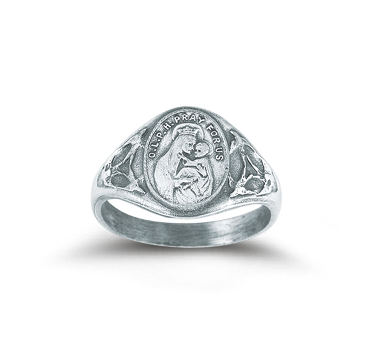 Sterling Silver Our Lady of Perpetual Help Ring with Sacred Heart Inside Size 6