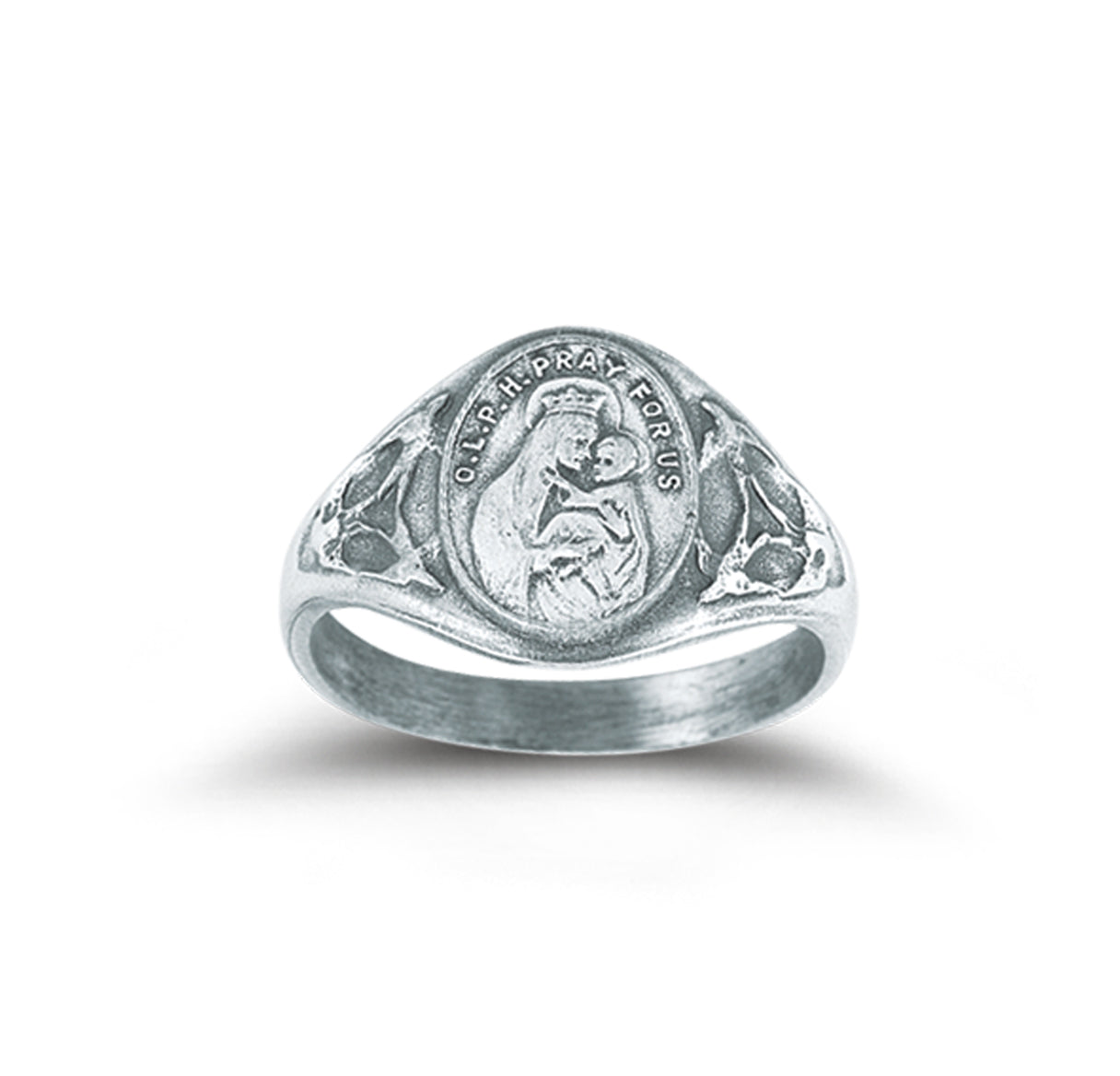 Sterling Silver Our Lady of Perpetual Help Ring with Sacred Heart Inside Size 7