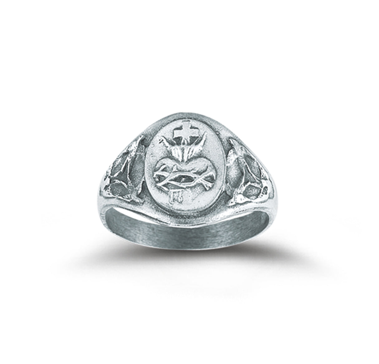 Sterling Silver Sacred Heart of Jesus Ring Size 6