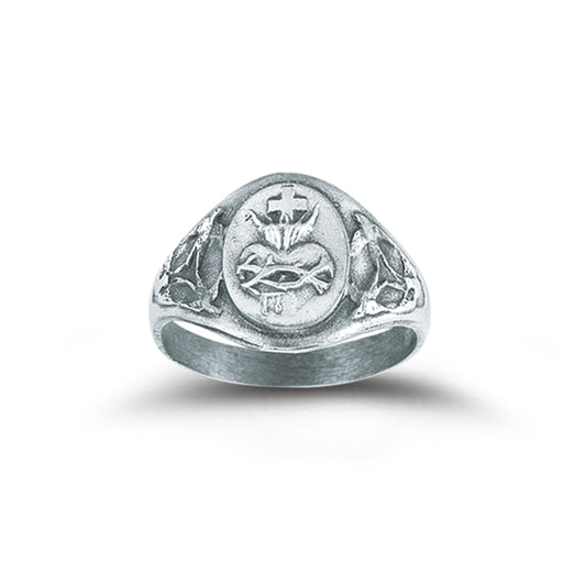 Sterling Silver Sacred Heart of Jesus Ring Size 8