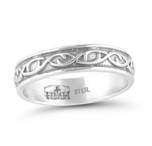 Crown of Thorns Sterling Silver Ring Size 9
